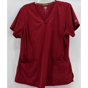 H H Works By Healing‎ Hands Monica Scrub Top Red Size Large